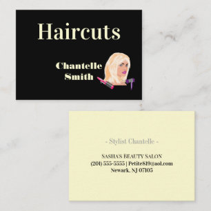 Business Cards, Beauty Salon Stylist Haircuts  Card