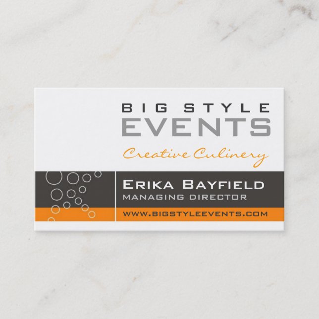 business cards > big style  [orange : charcoal] (Front)