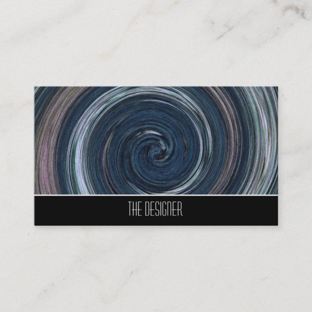 Business Cards Blue Abstract Swirl (Front)