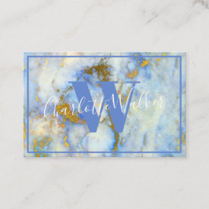 Business Cards - Blue Marble With Gold Veins