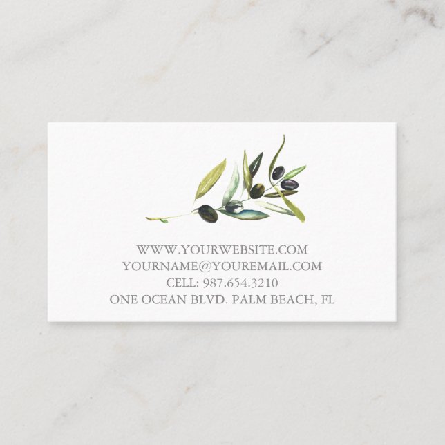 Business Cards Botanical Watercolor Botanical (Front)