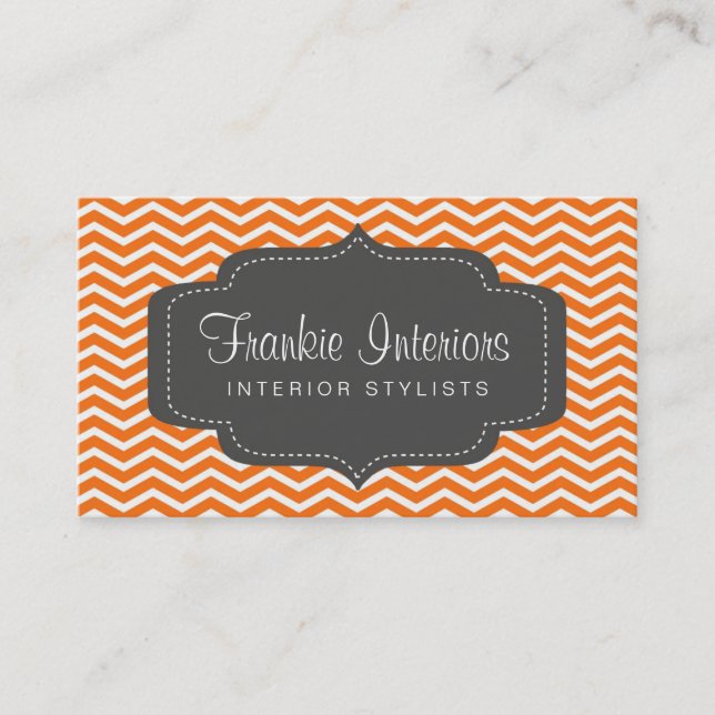 business cards > chevron2 [charcoal:orange] (Front)