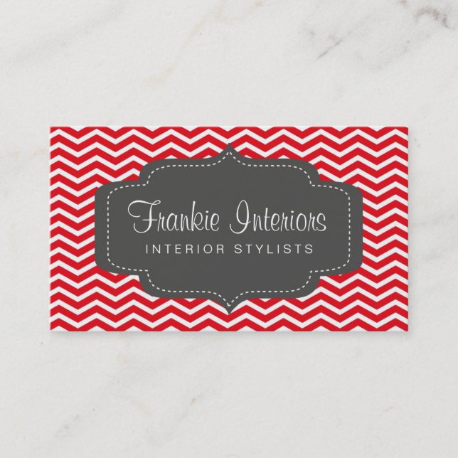 business cards > chevron2 [charcoal:red] (Front)