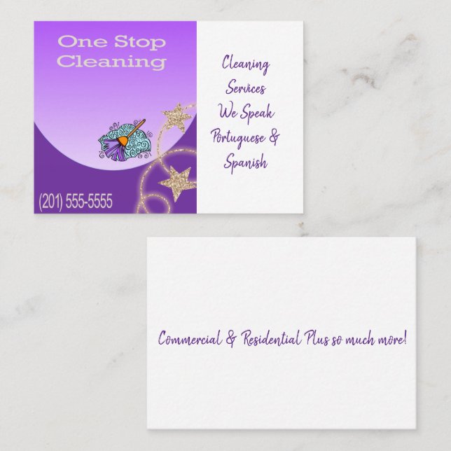Business Cards, Cleaning Lady  Card (Front/Back)