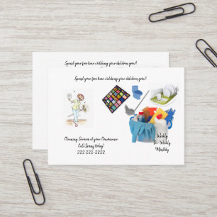 Business Cards, Cleaning Lady Services Business Card