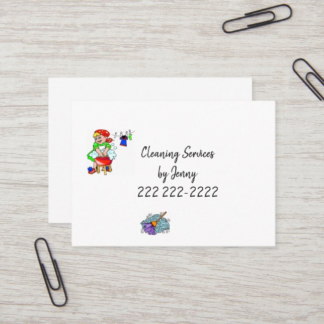 Business Cards, Cleaning Services Business Card (Front/Back In Situ)