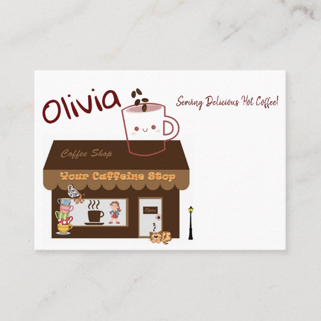 Business Cards, Coffee Shop Bakery Business Card (Front)