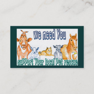 Business Cards,customisable pet rescue Card