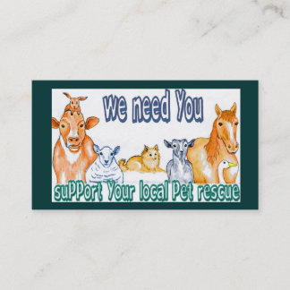 Business Cards,customisable pet rescue Card