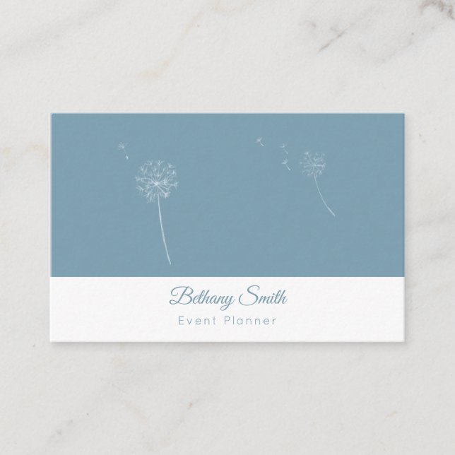 Business Cards | Dandelion (Teal) (Front)