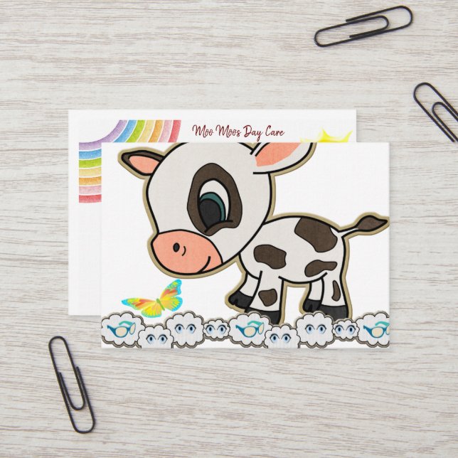 Business Cards, Day Care Cow  Business Cards (Front/Back In Situ)