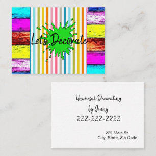 Business Cards, Decorating Painting Stripe Card