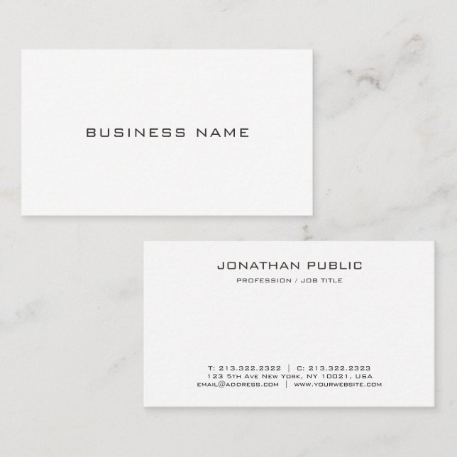 Business Cards Elegant Modern Professional (Front/Back)