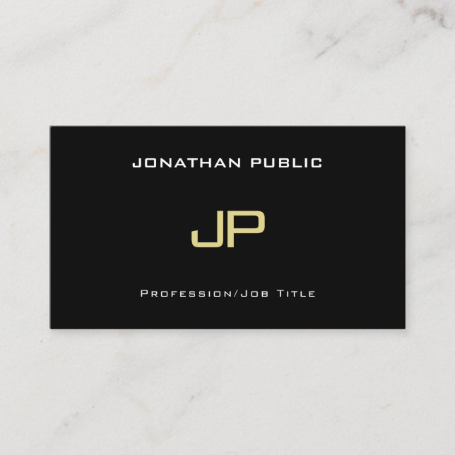 Business Cards Elegant Monogram Modern (Front)