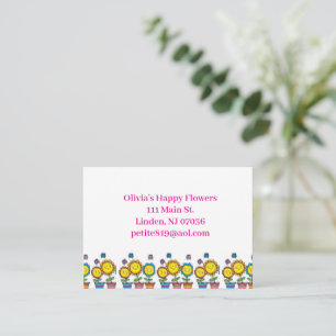 Business Cards, Florist Happy Sunflowers Card