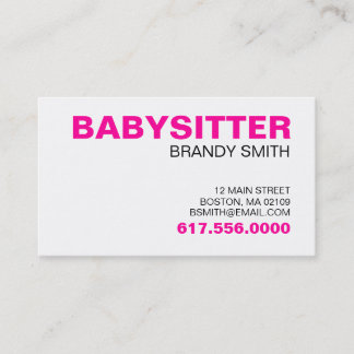 Business Cards For Babysitters