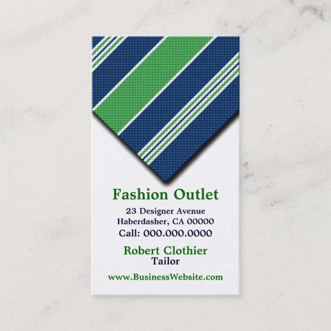 Business Cards For Clothier Mens Suits (Front)