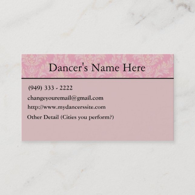 Business Cards for Dancers (Front)