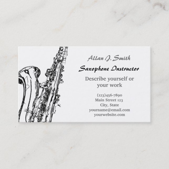 Business cards for saxophonists (Front)