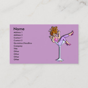Business Cards - Girl in a Martini, Lil Red