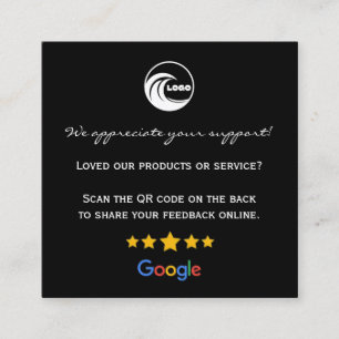 Business Cards Google Review QR Thank You