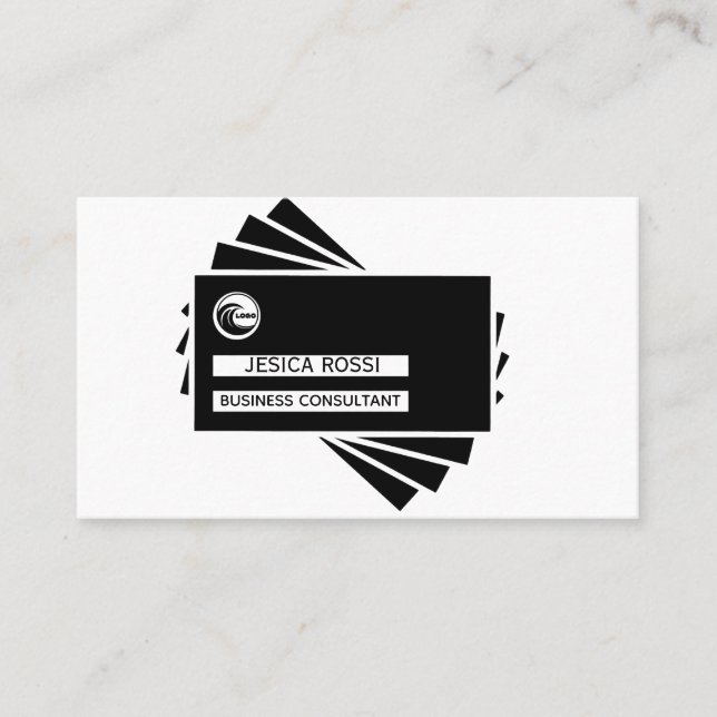 Business Cards Graphical Modern Icon Shape  (Front)