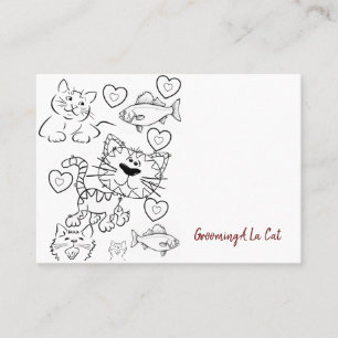 Business Cards, Grooming Cat Paws Business Cards