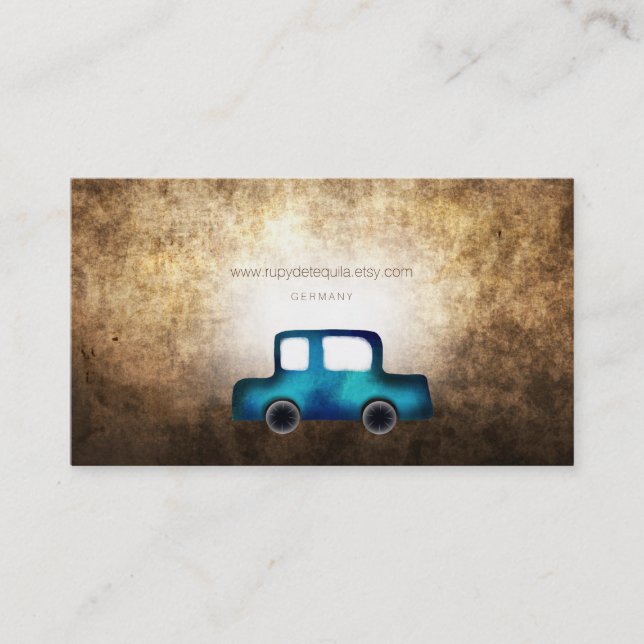 Business Cards Grunge Blue Auto (Front)