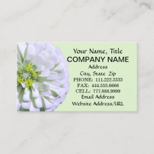 Business Cards - Lemony White Zinnia