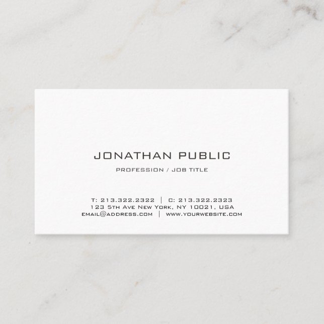 Business Cards Modern Professional Elegant Simple (Front)
