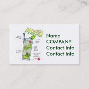 BUSINESS CARDS - MOJITO RECIPE COCKTAIL ART