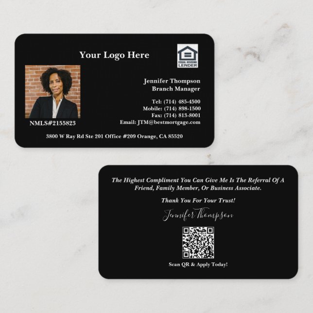 Business Cards - Mortgage, Real Estate, Insurance (Front/Back)