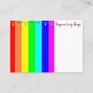 Business Cards, Penguin Lazy Days Business Cards