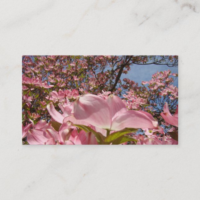 Business Cards Pink Dogwood Flowers Spring Mum (Front)