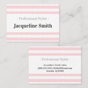 Business Cards, Pink Stripe Hair Beauty Salon  Card
