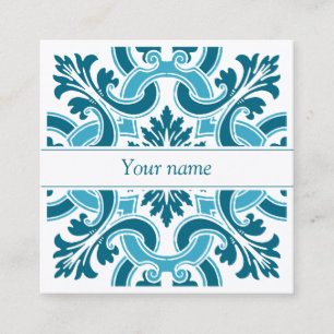 business cards portuguese tile blue colour