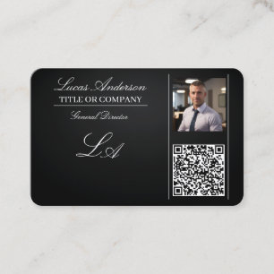 Business cards qr code,editable,blackwhite,foto