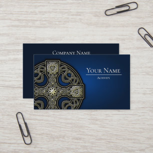 business cards red Celtic cross