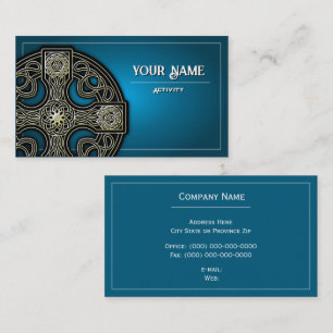 business cards red Celtic cross