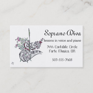 business cards:  soprano diva business card