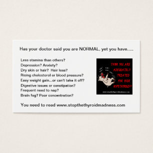 BUSINESS CARDS to PASS OUT - Stop Thyroid Madness