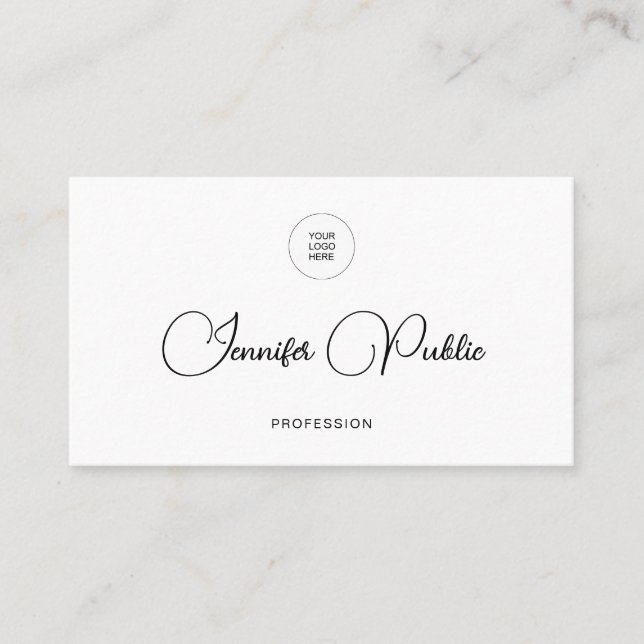 Business Cards Typography Modern Minimalist (Front)