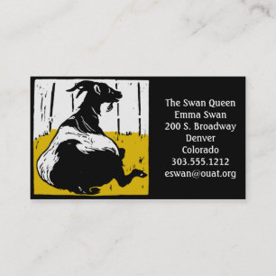 Business Cards Victorian Woodcut Goat