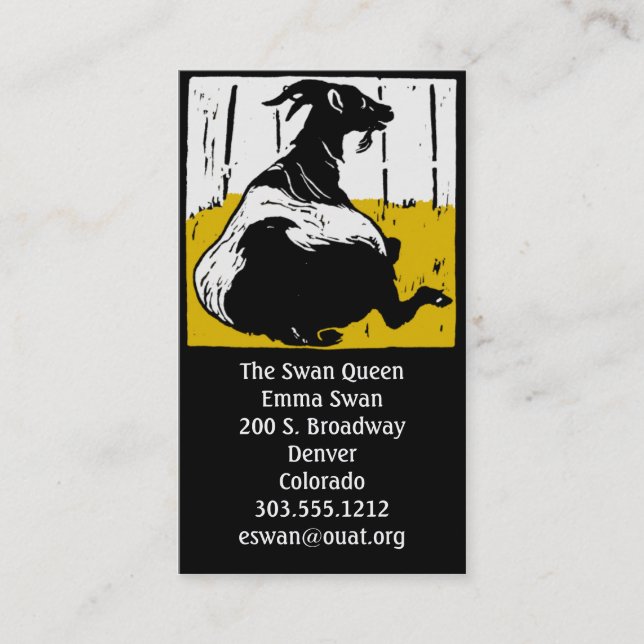 Business Cards Victorian Woodcut Goat (Front)