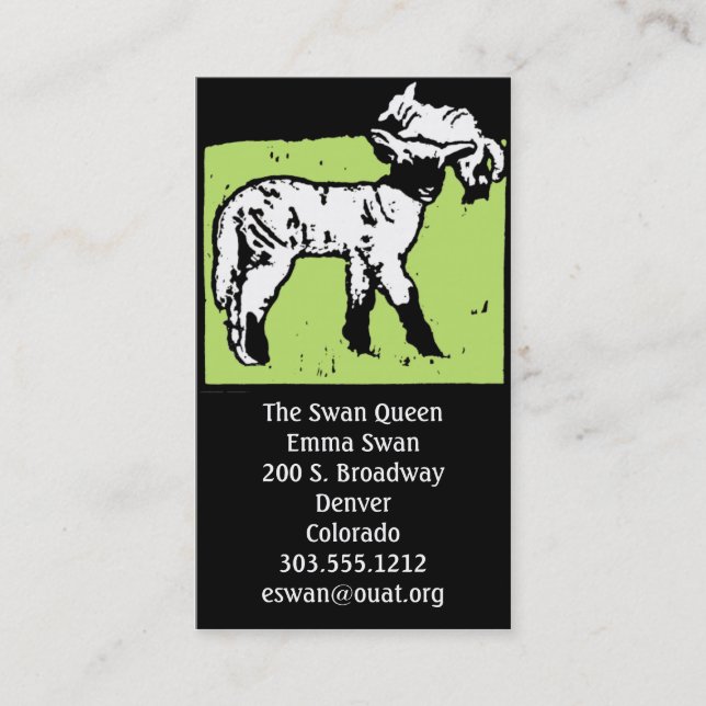 Business Cards Victorian Woodcut Lambs Sheep (Front)