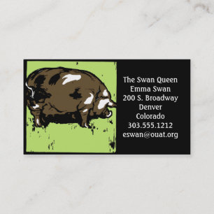 Business Cards Victorian Woodcut Pig or Hog