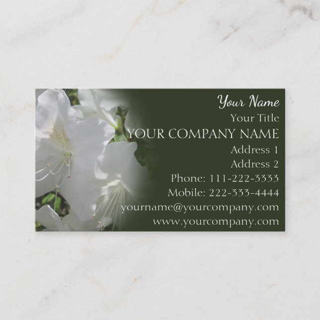 Business Cards - White Azaleas (Front)
