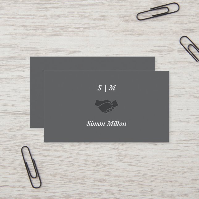 Business Cards with Custom Initials & Logo (Front/Back In Situ)