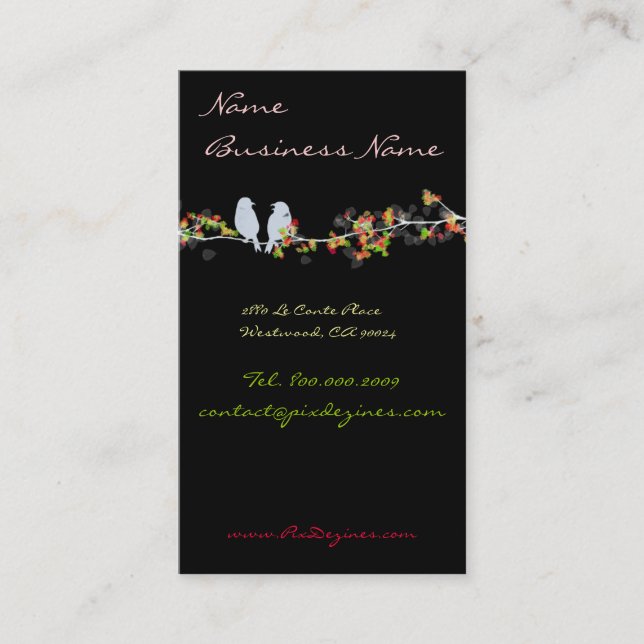 Business cards with love birds (Front)