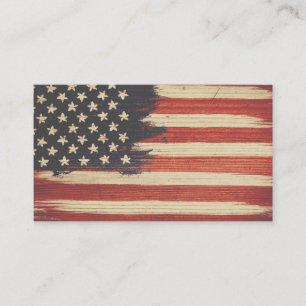 Business Cards with vintage American flag
